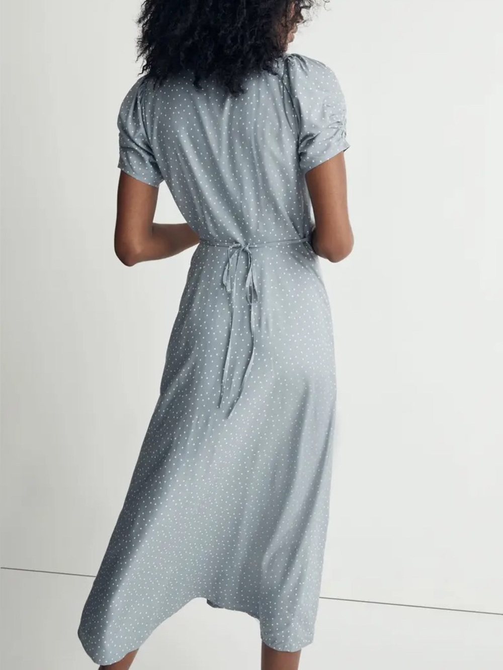 Madewell Leedra Polka Dot Midi Dress Cottagecore Romantic Button Front Size 0 - Picture 2 of 8